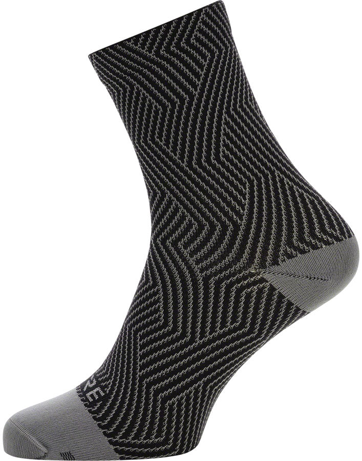 Gorewear C3 Mid Socks - 6.7" Graphite Gray/Black Mens 6-7.5 - The Bike Hub
