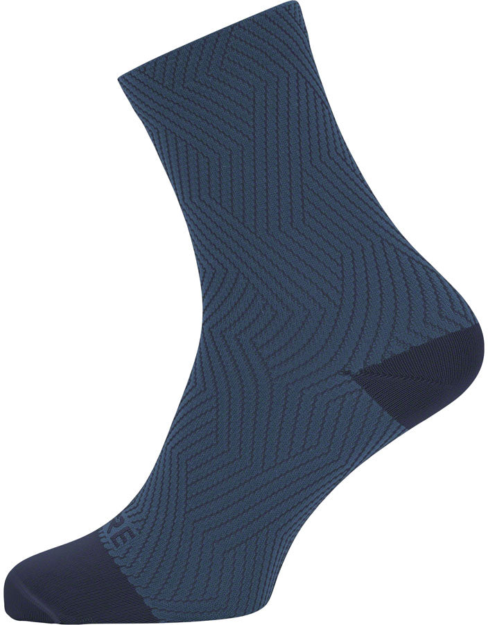 Gorewear C3 Mid Socks - 6.7" Orbit Blue/Deep Water Blue Mens 6-7.5 - The Bike Hub