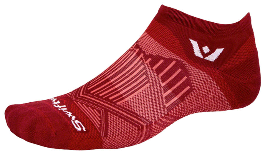 SwiftWick Aspire No Show Socks - Crimson  Large