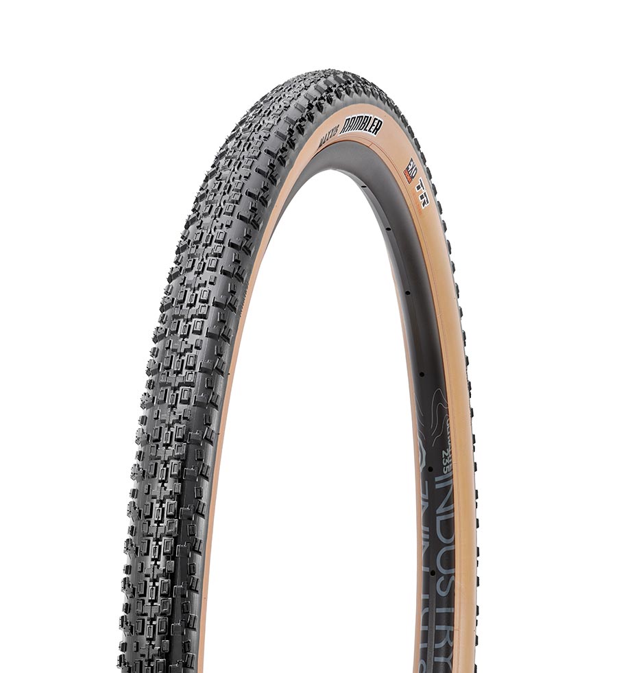 Maxxis Rambler Tire - 700 x 50 Tubeless Folding Black/Tan Dual EXO - The Bike Hub