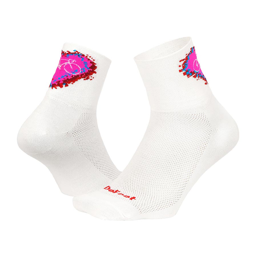 DeFeet Aireator 2-3&quot; Cuff Socks White/Pink L Pair