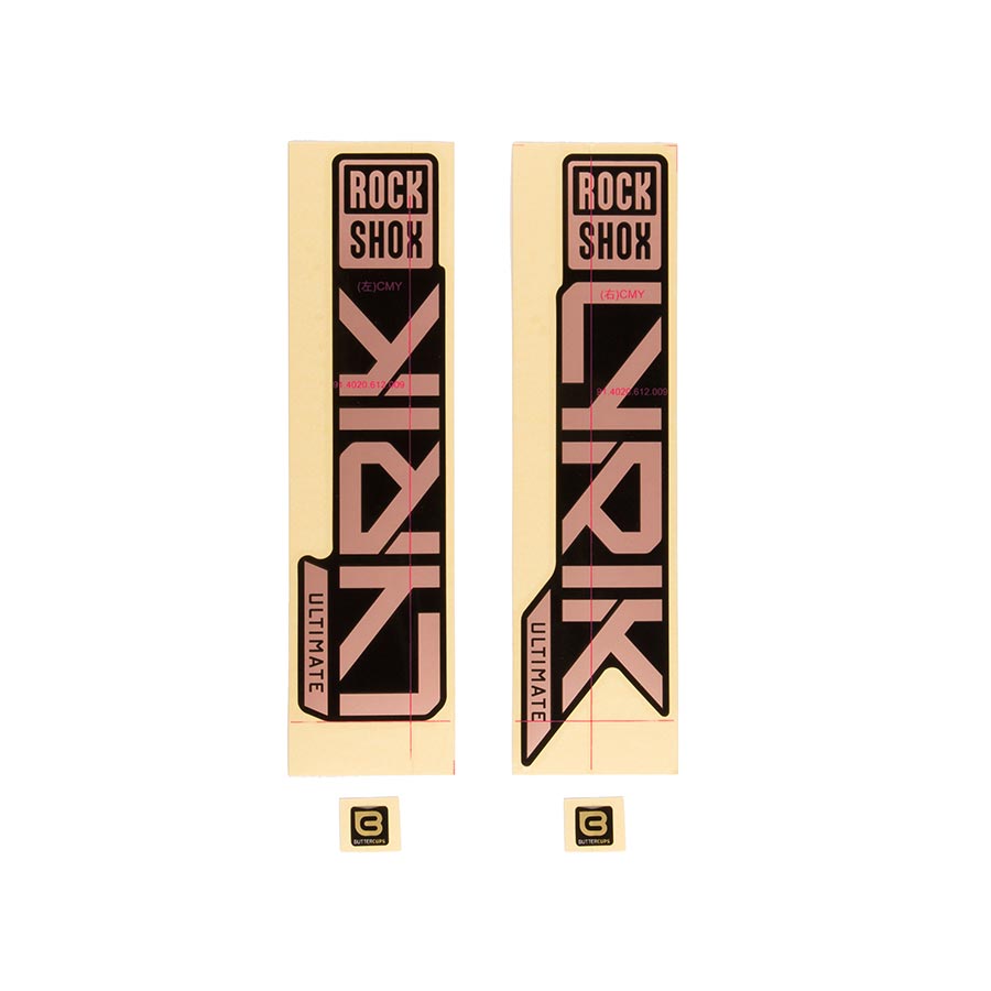 RockShox Fork Decal Kit - Lyrik Ultimate 27.5&quot;/29&quot; Matte Copper Foil For High Gloss BLK 2023+
