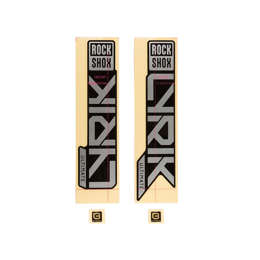 RockShox Fork Decal Kit - Lyrik Ultimate 27.5&quot;/29&quot; Matte Silver Foil For High Gloss BLK 2023+