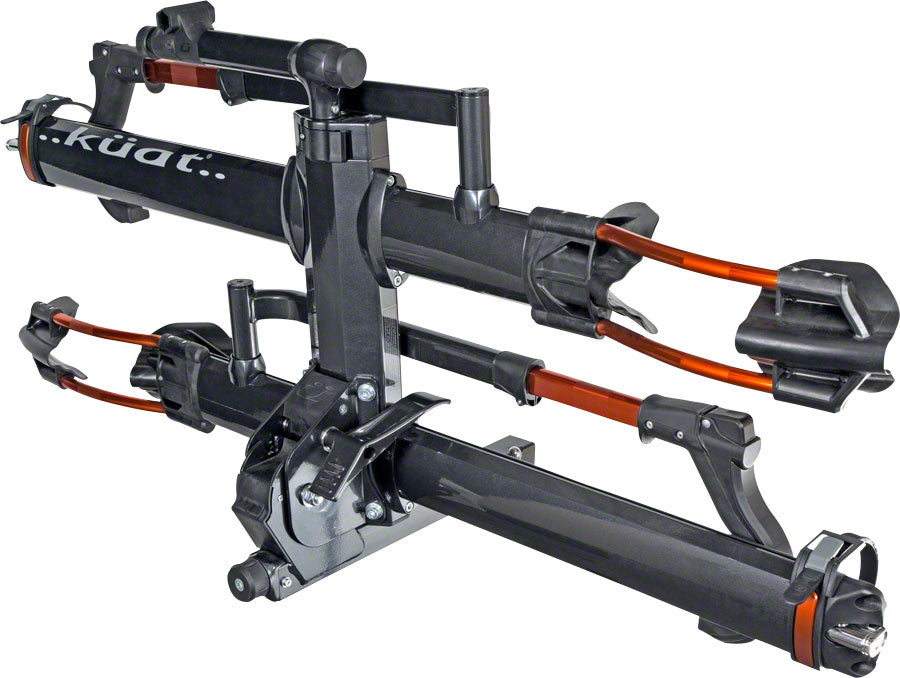 Kuat NV 2.0 Hitch Bike Rack - 2-Bike 1-1/4&quot; Receiver Metallic Gray/Orange