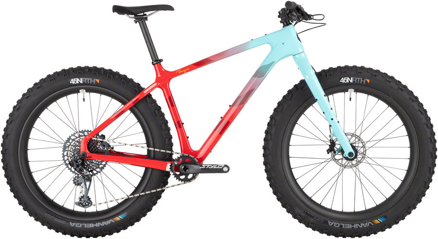 Salsa Beargrease Carbon X01 Fat Tire Bike - 27.5&quot; Carbon Red/Teal Fade X-Large
