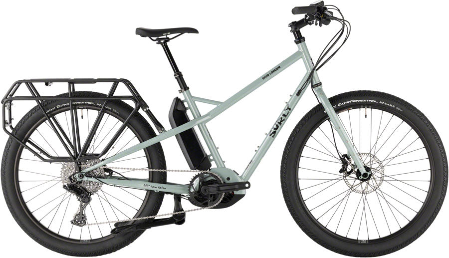 Surly Skid Loader Cargo Ebike - 27.5&quot; Steel Bathwater Gray Small