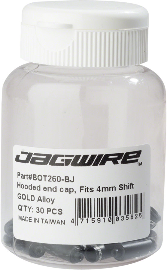 Jagwire Hooded End Cap 4mm Shift Bottle of 30 Black