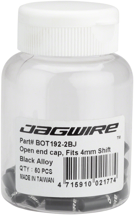 Jagwire 4mm Sealed Alloy End Caps Bottle of 50 Black
