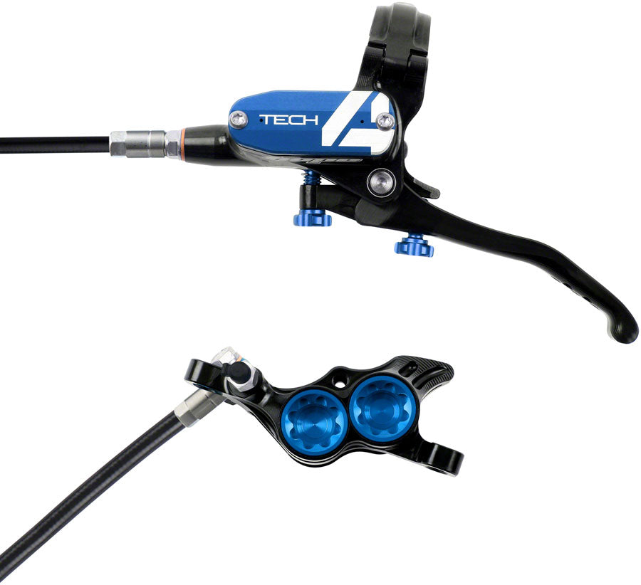 Hope Tech 4 E4 Disc Brake and Lever Set - Rear Hydraulic Post Mount Blue