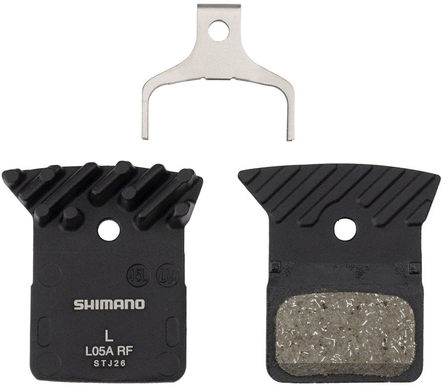 Shimano L05A-RF Disc Brake Pad Spring - Resin Compound Finned Alloy Back Plate One Pair