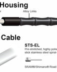 Jagwire Road Elite Link Brake Cable Kit SRAM/Shimano Ultra-Slick Uncoated Cables Ltd. Gray
