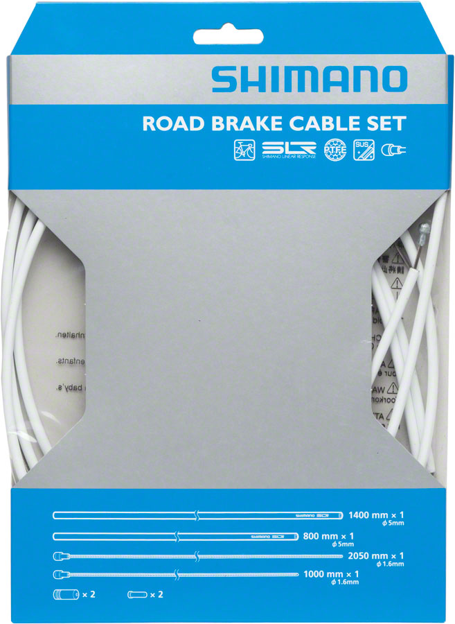 Shimano Road PTFE Brake Cable and Housing Set White