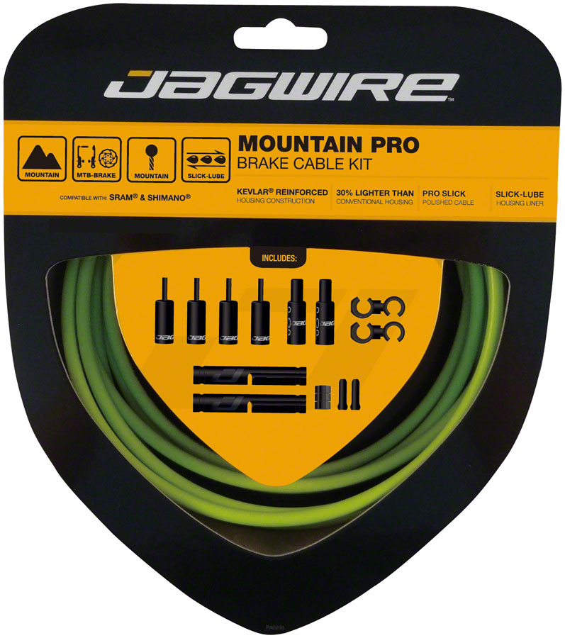 Jagwire Pro Brake Cable Kit Mountain SRAM/Shimano Organic Green