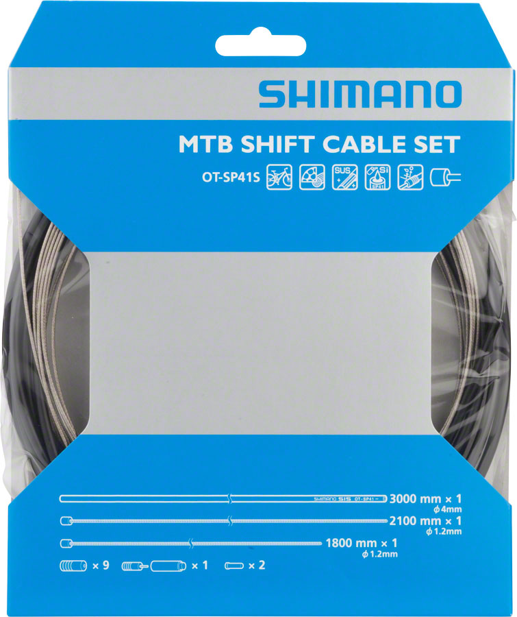 Shimano MTB Stainless Derailleur Cable and Housing Set Black