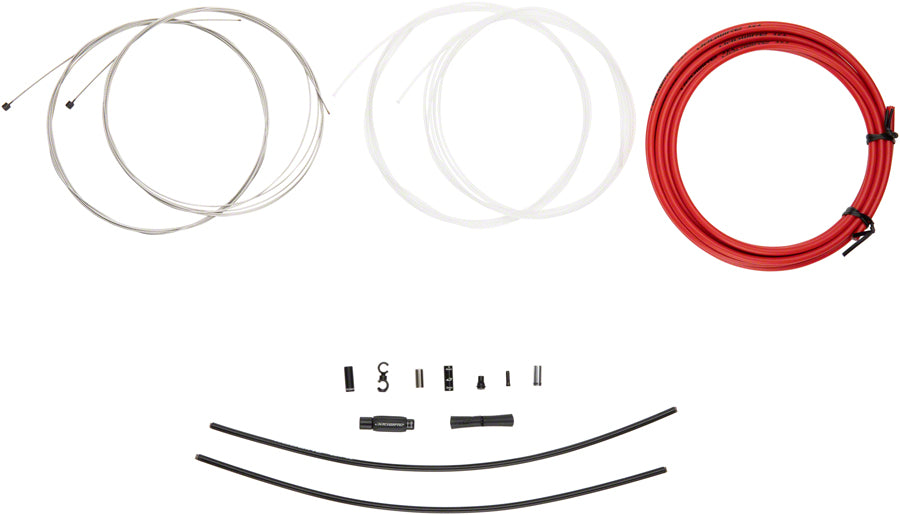 Jagwire Elite Sealed Shift Cable Kit -  SRAM/Shimano Ultra-Slick Uncoated Cables Red