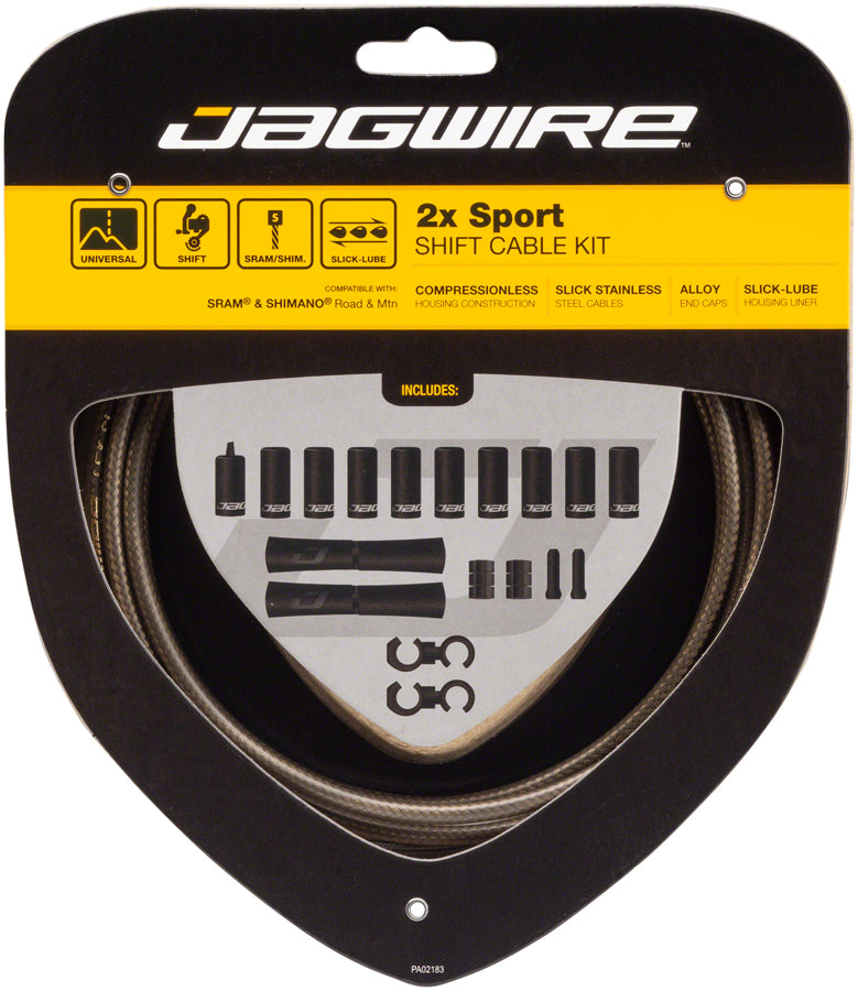 Jagwire 2x Sport Shift Cable Kit SRAM/Shimano Carbon Silver