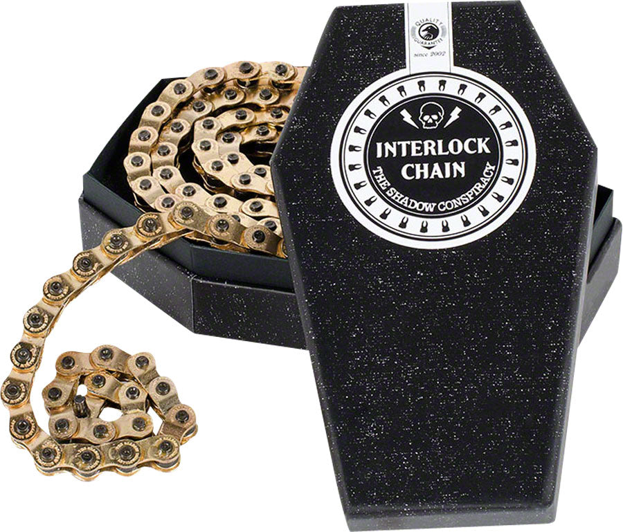 The Shadow Conspiracy Interlock V2 Chain - Single Speed 1/2&quot; x 1/8&quot; 98 Links Half Link Chain Gold