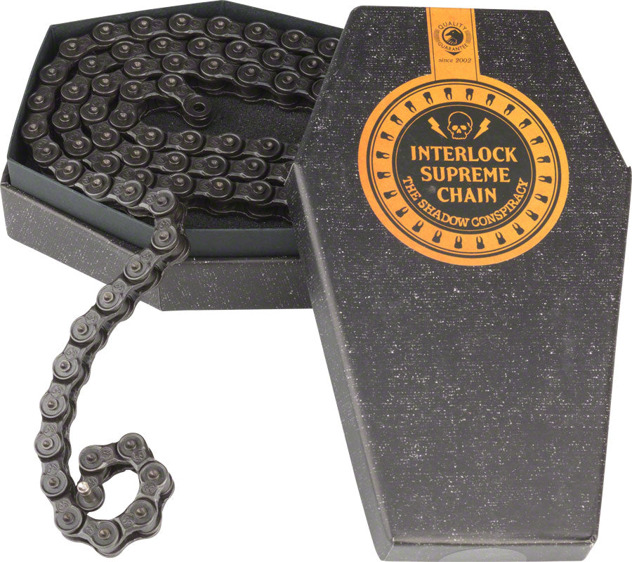 The Shadow Conspiracy Interlock Supreme Chain - Single Speed 1/2&quot; x 1/8&quot; 98 Links Half Link Chain BLK