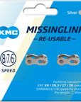 KMC MissingLink CL573R 7.3mm Connector - 678-Speed Reusable Silver 2 Pairs/Card
