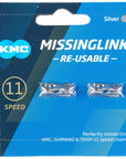 KMC MissingLink-11 Connector - 11-Speed Reusable Silver 2 Pairs/Card