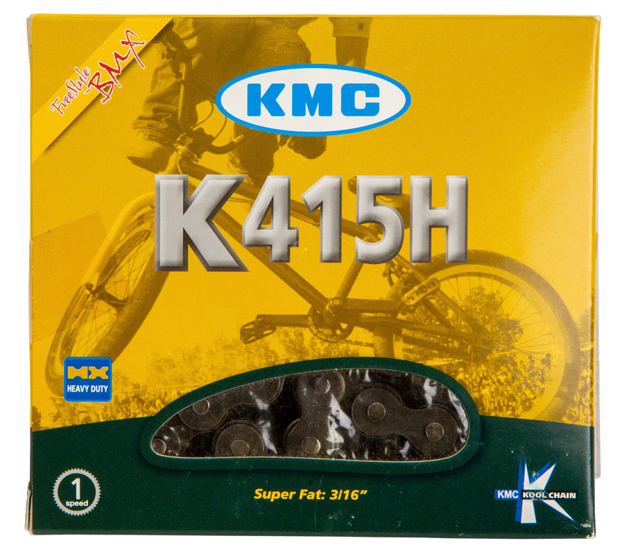 KMC 415H Chain - Single Speed 1/2&quot; x 3/16&quot; 98 Links Black