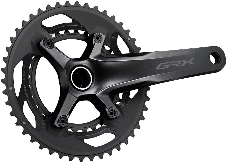 Shimano GRX FC-RX600-11 Crankset - 175mm 11-Speed 46/30t 110/80 BCD Hollowtech II Spindle Interface BLK