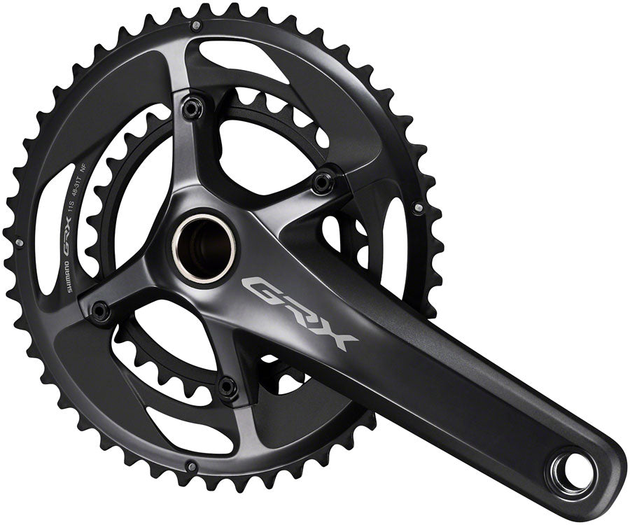 Shimano GRX FC-RX810-2 Crankset - 172.5mm 11-Speed 48/31t 110/80 BCD Hollowtech II Spindle Interface BLK - The Bike Hub