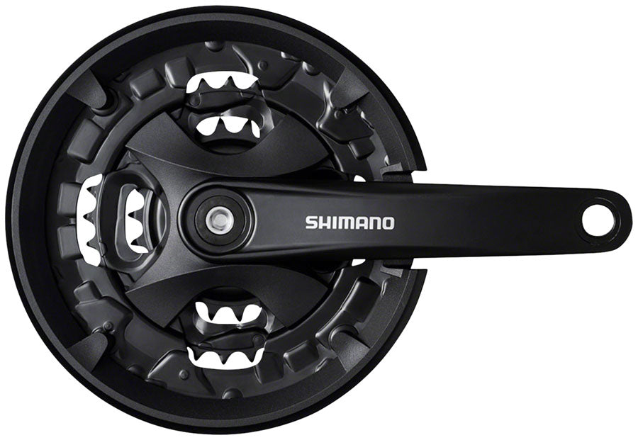 Shimano FC-MT101 Crankset - 170mm 9-Speed 40/30/22t Square Taper JIS Spindle Interface 50mm Chainline BLK