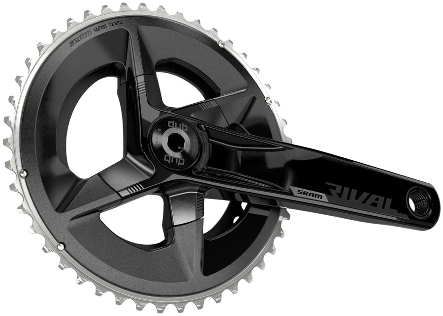 SRAM Rival AXS Crankset - 170mm 12-Speed 48/35t 107 BCD DUB Spindle Interface BLK D1 - The Bike Hub