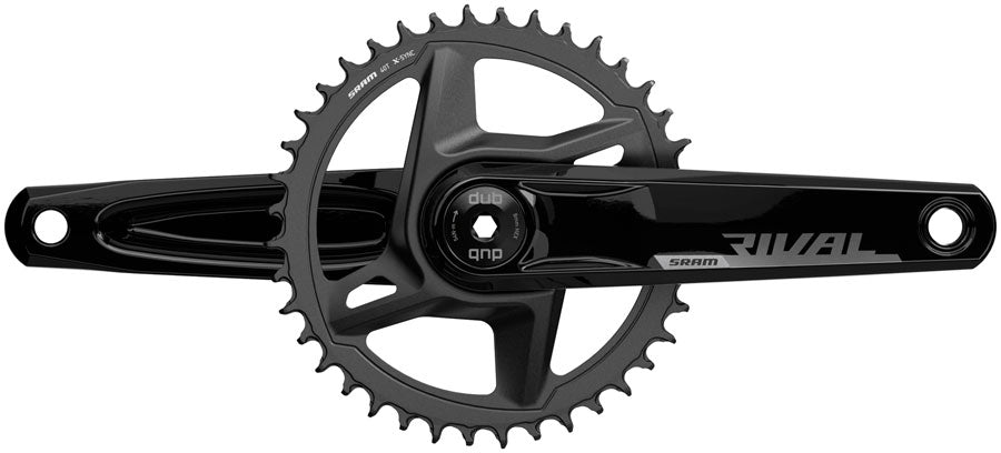 SRAM Rival 1 AXS Wide Crankset - 172.5mm 12-Speed 40t 8-Bolt Direct Mount DUB Spindle Interface BLK D1 - The Bike Hub