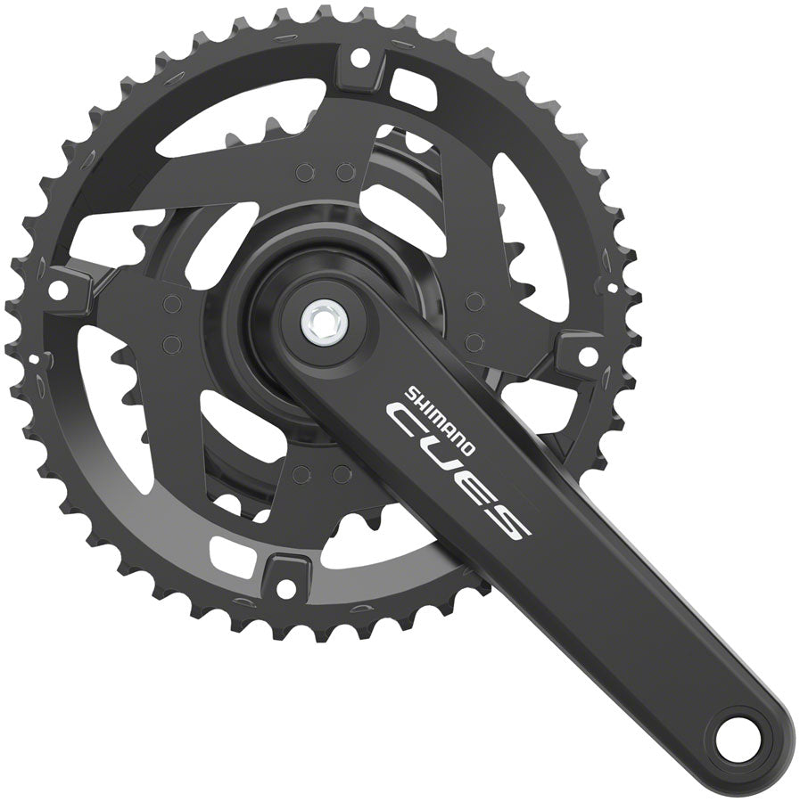 Shimano CUES FC-4010-2 Crankset - 170mm 9/10-Speed 46/30t Riveted Hollowtech II Spindle Interface BLK