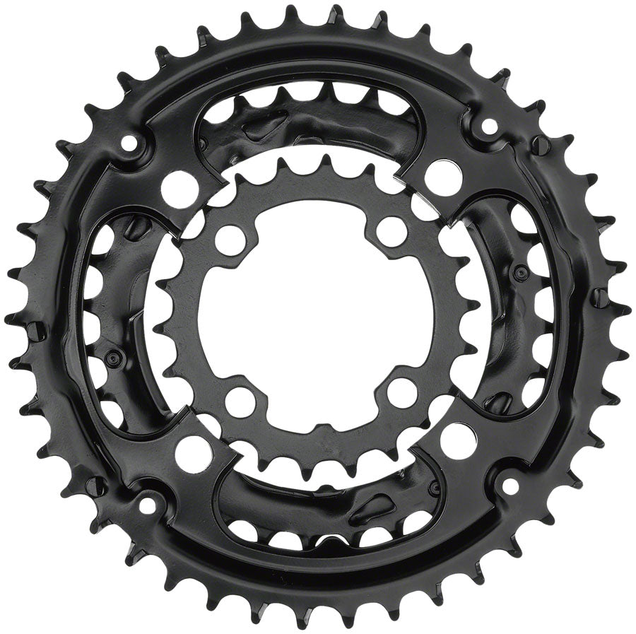 Samox 304ASS Chainring Set - 44/32/22t 104/64 BCD Aluminum Outer Ring Steel Middle/Inner Ring BLK