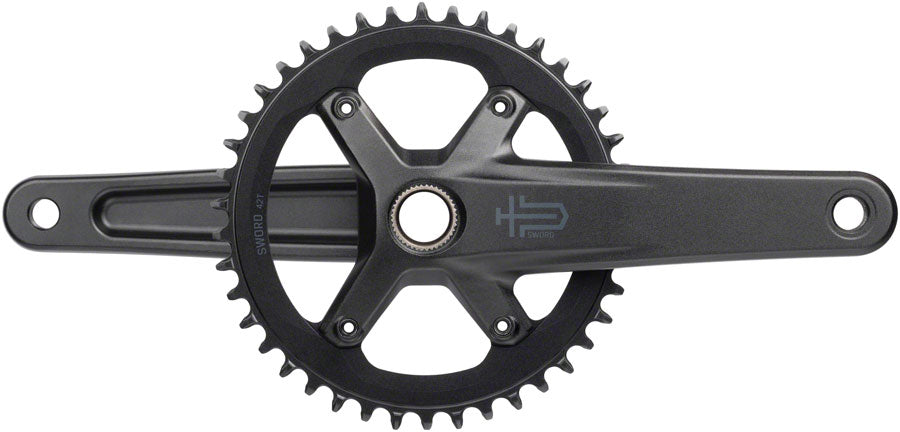 microSHIFT Sword 1x Crankset - 170mm 10-Speed 42t 110 Asym BCD 24mm Spindle BLK - The Bike Hub