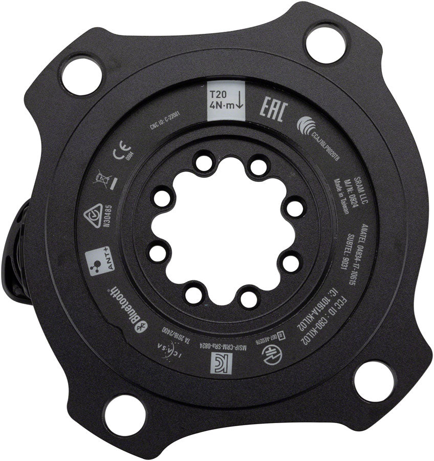 SRAM RED/Force AXS Power Meter Spider - 107 BCD 8-Bolt Crank Interface 1x/2x BLK D1 - The Bike Hub