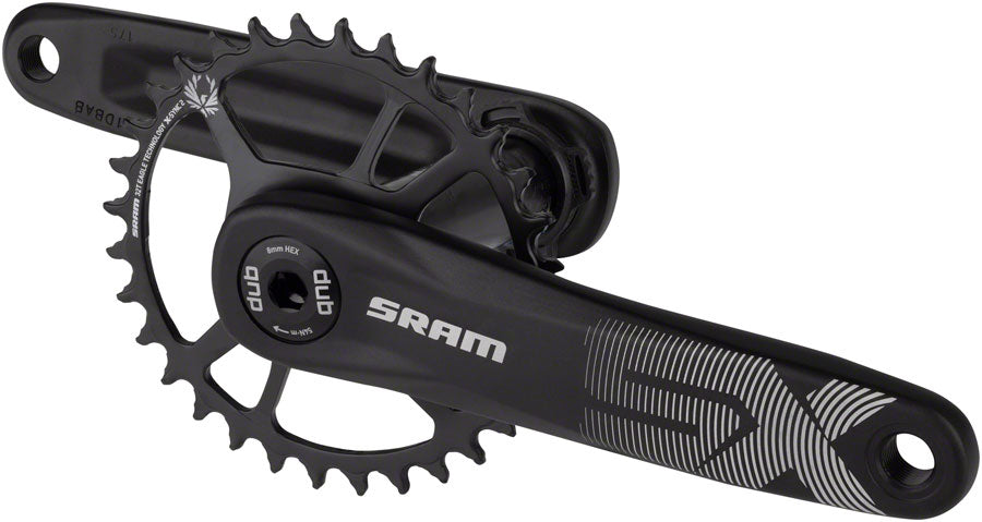 SRAM SX Eagle Crankset - 170mm 12-Speed 32t Direct Mount DUB Spindle Interface BLK A1 - The Bike Hub