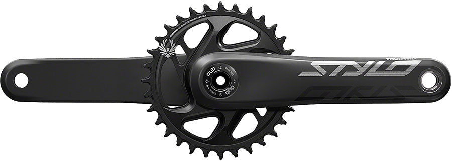 TruVativ STYLO Carbon Eagle Fat Bike Crankset - 175mm 12-Speed 30t Direct Mount DUB Spindle Interface For 190mm Rear Spacing BLK