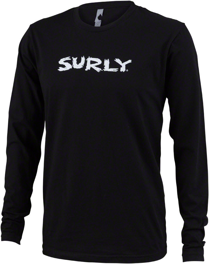 Surly Logo Long Sleeve T-Shirt: Black/White 2XL