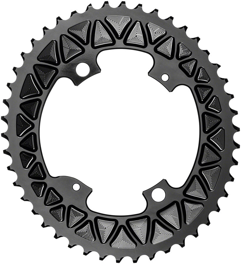 absoluteBLACK Premium Sub-Compact Oval 110 BCD Road Outer Chainring - 46t 110 Shimano Asymmetric BCD 4-Bolt BLK