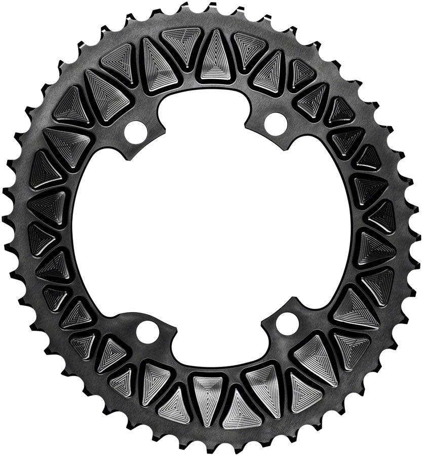 absoluteBLACK Premium Sub-Compact Oval 110 BCD Road Outer Chainring - 48t 110 Shimano Asymmetric BCD 4-Bolt BLK