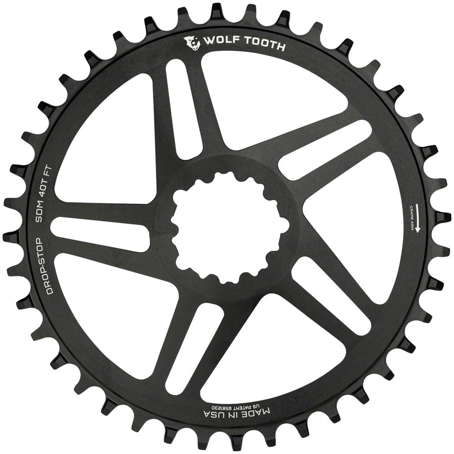 Wolf Tooth Direct Mount Chainring - 42t SRAM Direct Mount For SRAM 3-Bolt 6mm Offset Drop-Stop B Flattop Compatible BLK - The Bike Hub
