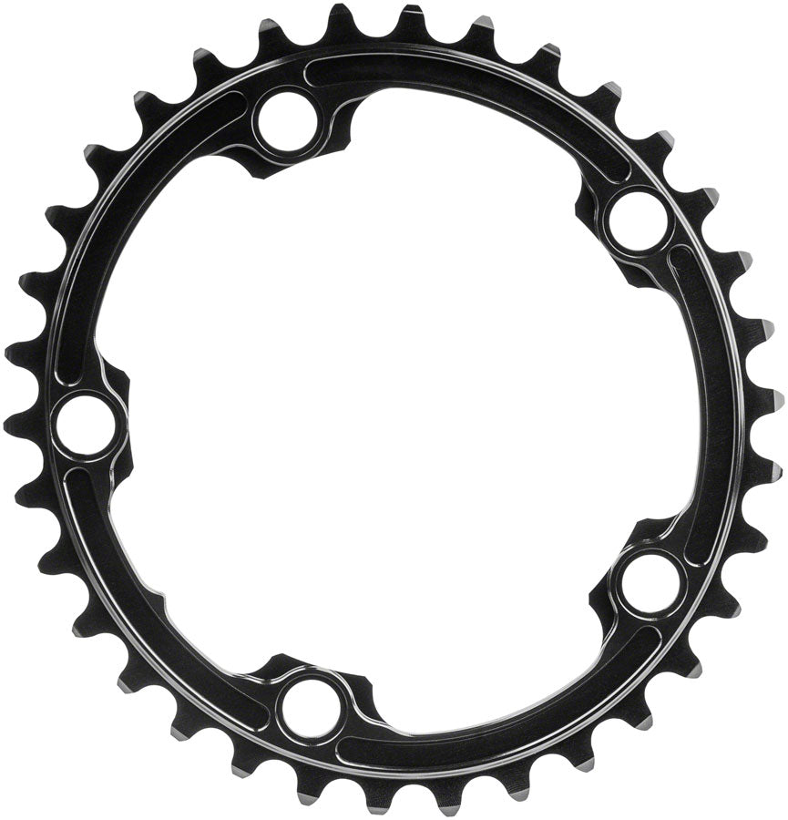 Absolute Black Premium Oval Road Chainring 5x110BCD 34T - Black