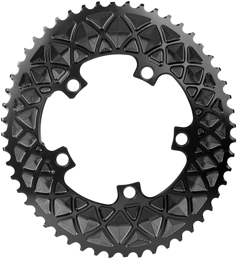 Absolute Black Premium Oval Road Chainring 5x110BCD 52T - Black