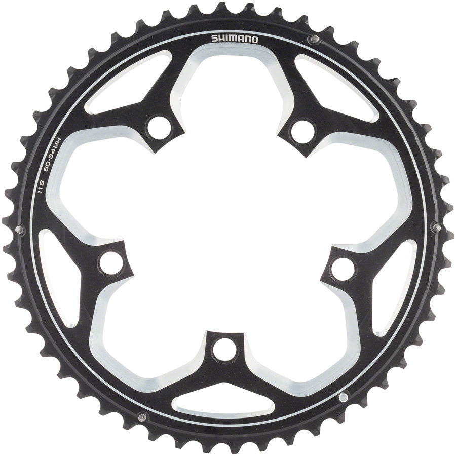 Shimano RS500 Chainring - 52t 110 BCD 5-Bolt 11-Speed Black - The Bike Hub