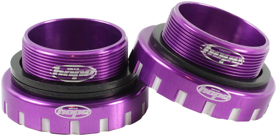 Hope BSA30 Threaded Bottom Bracket - 68/73/83/100/120mm For 30mm Spindle Stainless Purple