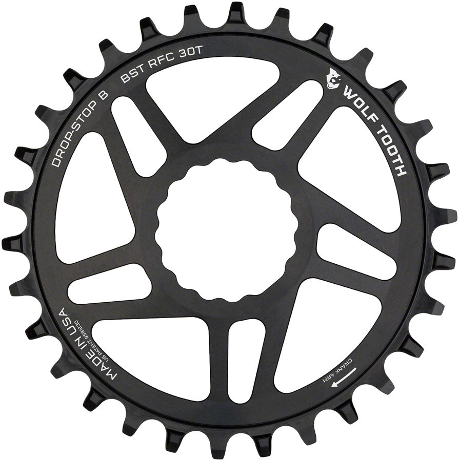 Wolf Tooth Direct Mount Chainring - 30t RaceFace/Easton CINCH Direct Mount Drop-Stop B For Boost Cranks 3mm Offset BLK