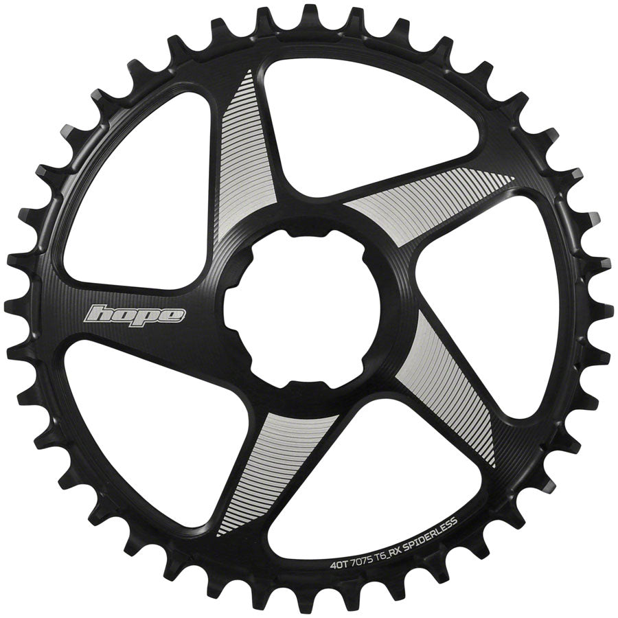 Hope RX Spiderless Chainring - 40t Hope Direct Mount Black