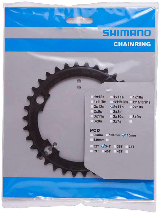 Shimano FC-RS510 Chainring - 34t Asymmetric 110mm BCD Black MS