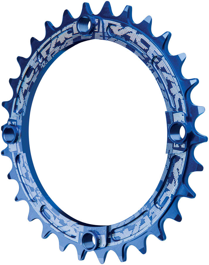 RaceFace Narrow Wide Chainring: 104mm BCD 30t Blue