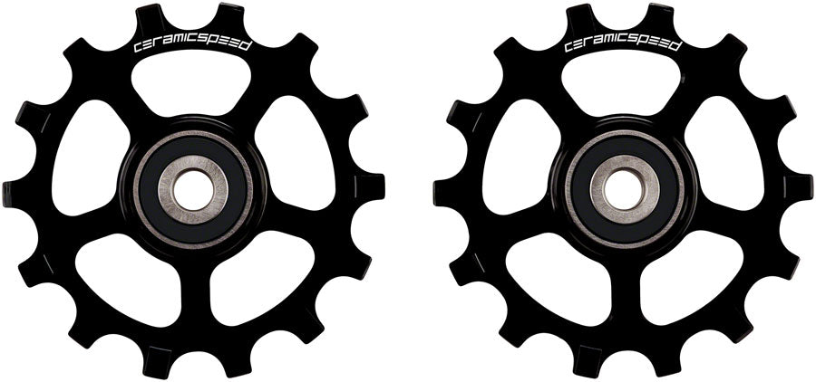 CeramicSpeed Pulley Wheels Shimano XT/XTR 12-Speed - 14 Tooth Coated Races Alloy BLK
