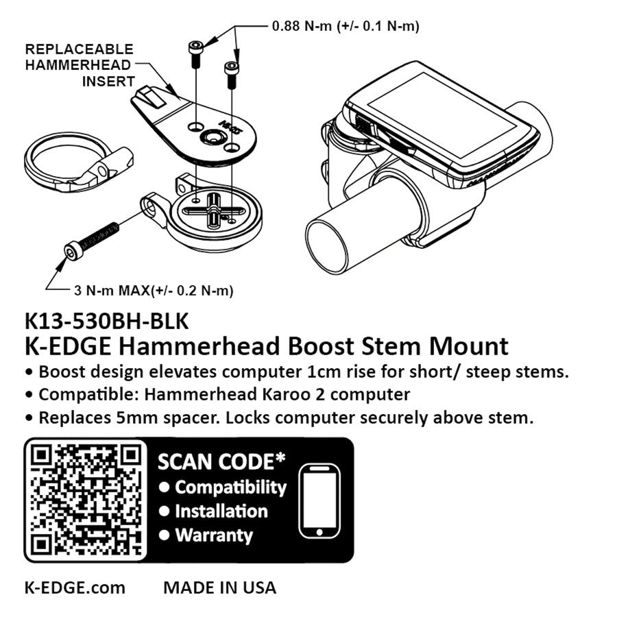 K edge adjustable stem mount hot sale